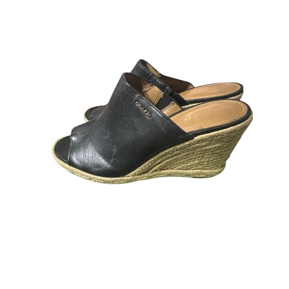 Coach Gayle sandal espadrille wedge open toe slide sz 8.5 - Picture 2 of 10